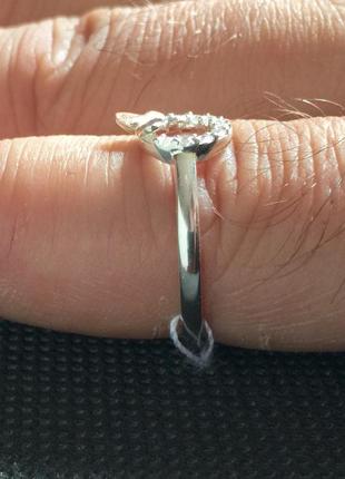 Новое серебряное кольцо зол.пластины куб.цирконий серебро 925 пробы3 фото