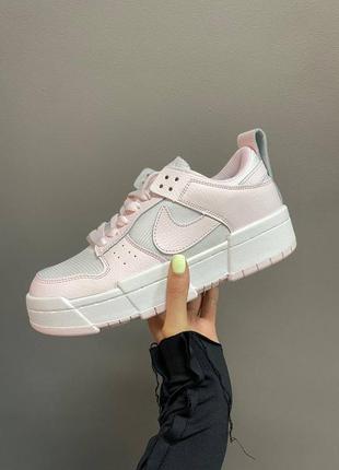 Nike sb dunk disrupt light pink sugar barbie ніжні жіночі кросівки найк рожеві пудра женские розовые пудровые нежные милые кроссовки4 фото