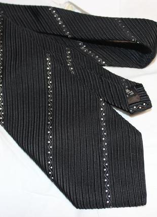 Элегантный черный шелковый брендовый галстук италия1 фото