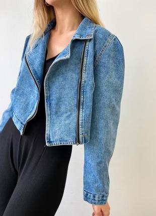 Жіноча джинсова курточка косуха4 фото