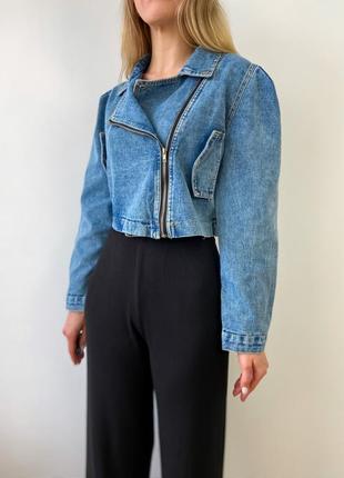 Жіноча джинсова курточка косуха5 фото
