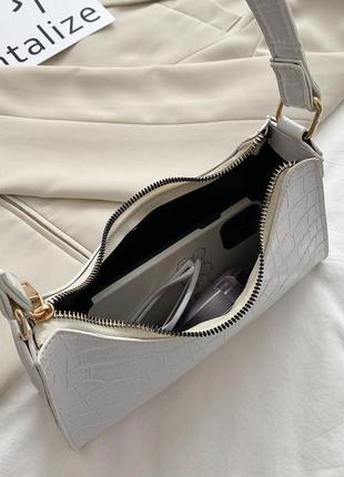 Сумка сумочка під вінтаж ретро з ременем нова біла стильна модна руку на плече7 фото
