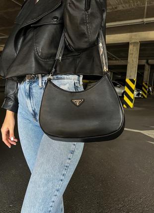 Женская сумка prada cleo черная (прада)