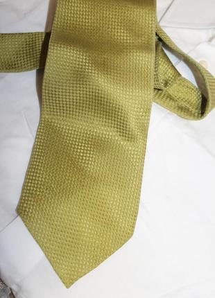 Оливковый шелковый брендовый галстук gentry1 фото