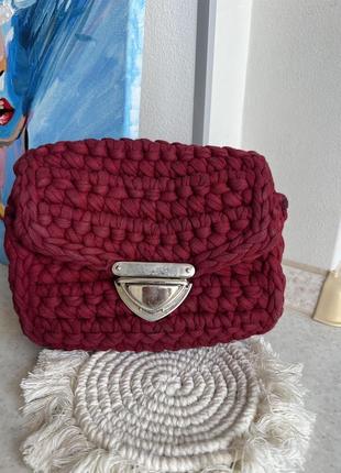Червона сумка плетений ручної роботи, hand made