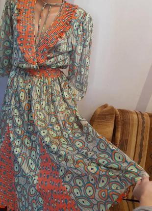 Вінтажна корейська сукня міді винтажное платье миди на 44 46 с м