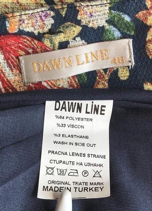 Фактурная юбка карандаш миди делового стиля цветочный принт dawn line 48 размер5 фото