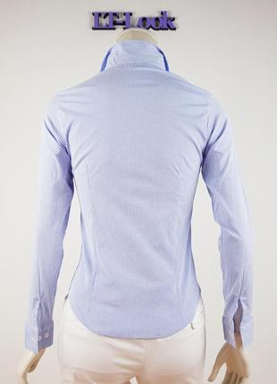 Рубашка в полоску бело-голубая "tommy hilfiger" (сша)6 фото