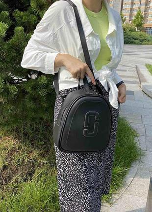 Жіночий міський міні рюкзак трансформер, маленький якісний рюкзачок сумка- гакзак чорний3 фото