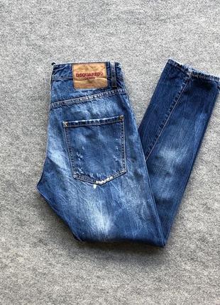 Оригінальні джинси dsquared2 denim distressed classic kenny jeans blue