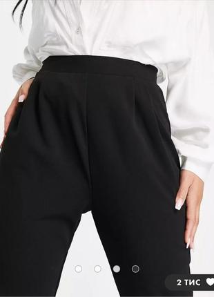 Чорні костюмні брюки штани із складками2 фото