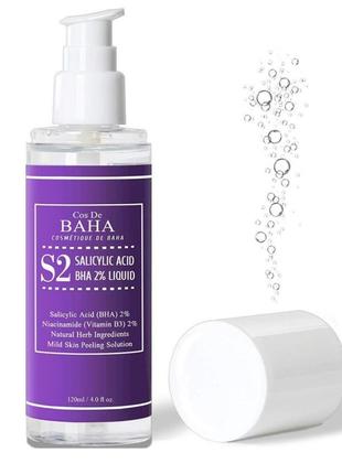 Тонік для лікування акне і звуження пор cos de baha salicylic acid bha 2% liquid 120мл