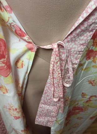 Довгий квітчастий халат з бавовни cotton m/l4 фото