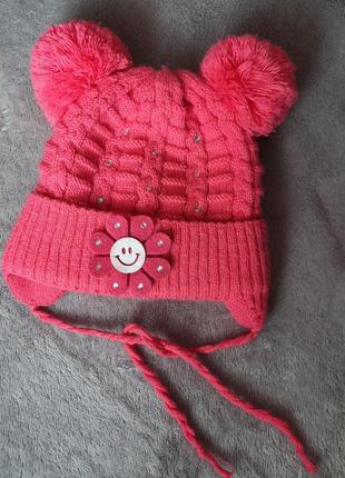 Зимова шапочка на дівчинку/тепла шапка