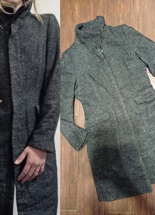 Пальто h&m conscious шерстяне/ плащ/ кашемір/ класика/ меланж