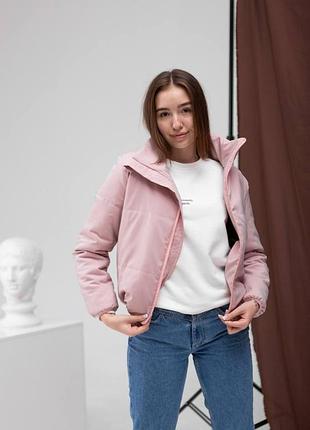 Женская демисезонная куртка розовая пудра осенняя трендовая осень 2022