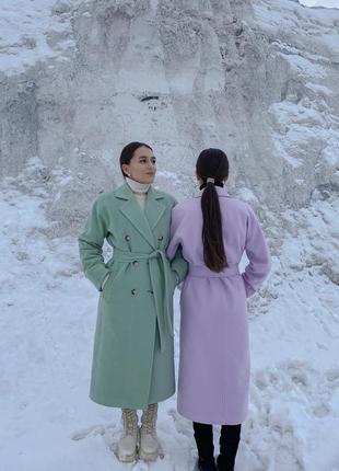 Зимове фисташкове салатовий пальто українського виробництва шерстяне кашемір оце в стилі zara mango h&m cos massimo dutti reserved2 фото