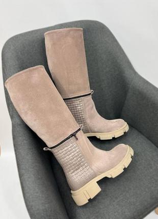 Чоботи 2 в 1 alfa transformer натуральна шкіра та замш осінь зима