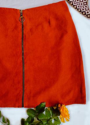 Велюрова міді юбка осіння спідниця2 фото