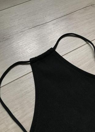 Стильное чёрное облегающее платье на бретелях missguided3 фото