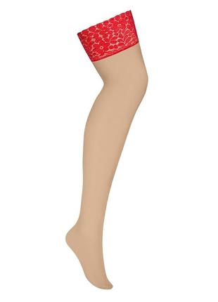 Чулки 20 den obsessive blossmina stockings -4xl/5xl. 6xl/7xl красный2 фото