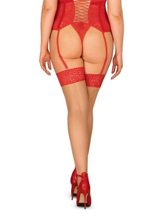 Чулки 20 den obsessive blossmina stockings -4xl/5xl. 6xl/7xl красный3 фото