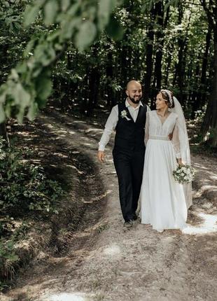 Веселенное платье молочного цвета, размер s