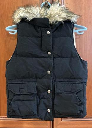 Жилет ralph lauren down vest пуховий/на пуху жилетка на хутрі/хутряний комір