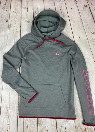 Худи толстовка женская беговая спортивная кофта серого цвета nike1 фото