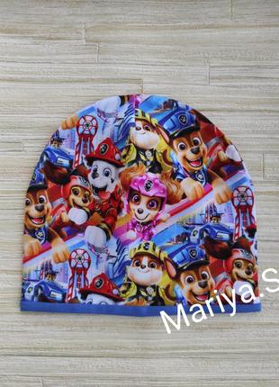 Шапка трикотаж двойная тонкая трикотажная щенячий патруль paw patrol