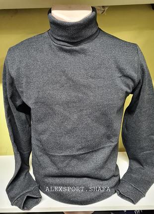 Гольф чоловічій хлопок з начосом осінь зима,  базовий чоловічий гольф водолазка светр з горлом хб