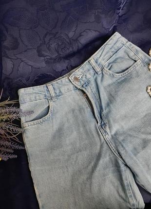 Кюлоты джинсовые укороченные бриджи denim 100% коттон светлые широкие капри5 фото