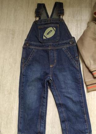 Комбінезон джинсовий костюм + толстовка на 18-24 місяці5 фото