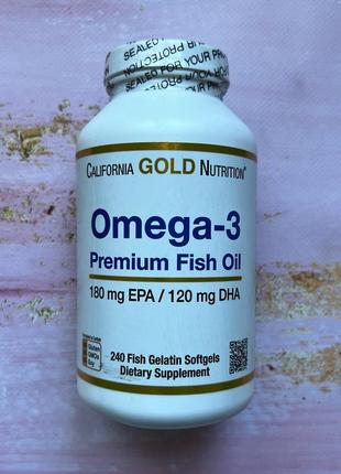 Омега-3 риб'ячий жир, california gold nutrition, omega 3, 240 капсул1 фото