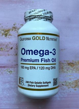 Омега-3 риб'ячий жир, california gold nutrition, omega 3, 240 капсул