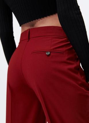 Классические брюки прямого кроя с разрезами zara, брюки в мужском стиле8 фото