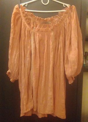 Тільки до 8.08 ціна знижена!вишукана блуза з мереживними оборками, рюшами великий розмір