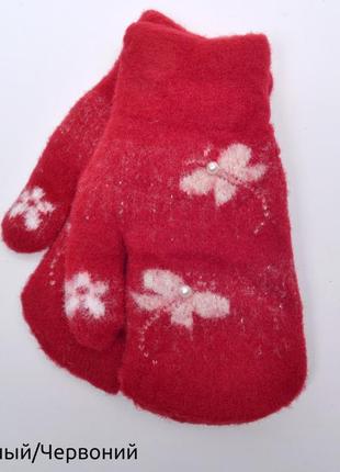 Дитячі яскраві рукавиці метелик р.s/м 5 кольорів зима хутро6 фото