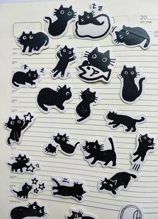 Набір #1стікерів для скрапбукінга, наліпки, зображення для щоденника блокнот планер котик кіт, кошеня2 фото