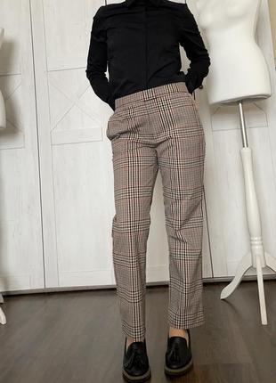Брюки в клетку mango ретро винтажные