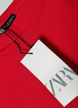 Новое красное платье с поясом и длинными рукавами zara6 фото