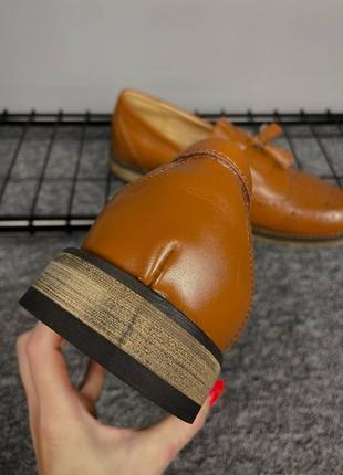 Чоловічі туфлі лофери без шнурків з натуральної шкіри коричневі6 фото
