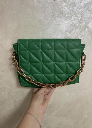 Сумка зелена з еко шкіри