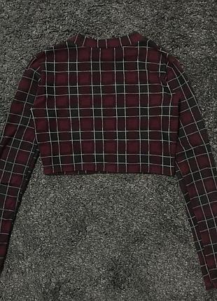Топ у клітинку з довгим рукавом