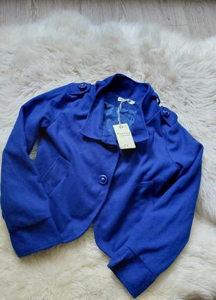 🍁🌳🍁 шикарний піджак полу-пальто красивого синього кольору1 фото