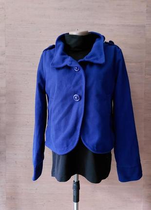 🍁🌳🍁 шикарний піджак полу-пальто красивого синього кольору синього пилу3 фото