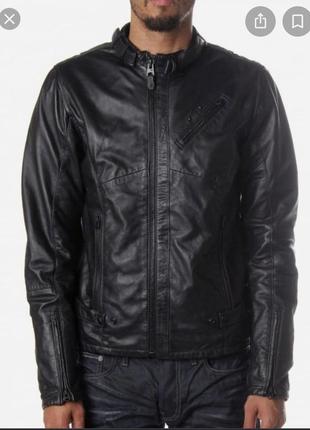 Продам chopper men's leather jacket black g-star raw original