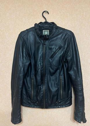 Продам chopper men's leather jacket black g-star raw original3 фото