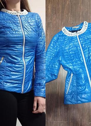 Куртка exclusive/ коротка/ на замку/ на поролоні/ з бусинками