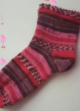В'язані теплі шкарпетки 24см довжина стопи
